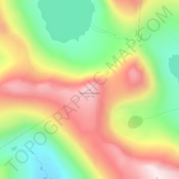 Topografisk kart Bjørnabottinden, høyde, relieff