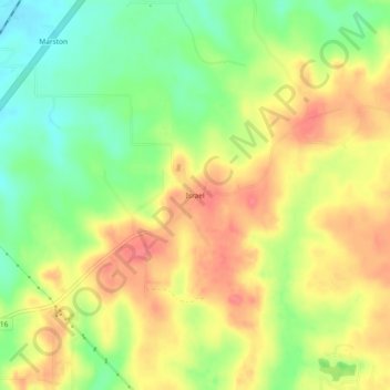 Topografisk kart Israel, høyde, relieff