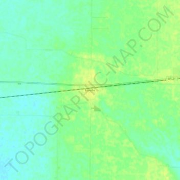 Topografisk kart Idaville, høyde, relieff