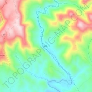 Topografisk kart Kibler, høyde, relieff