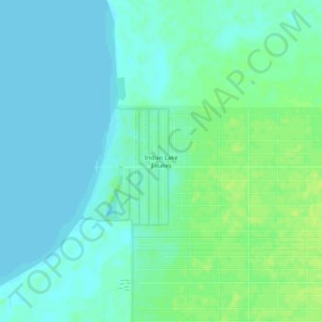 Topografisk kart Indian Lake Estates, høyde, relieff