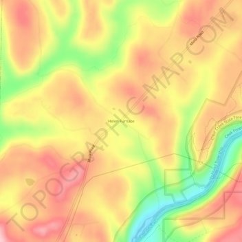 Topografisk kart Helen Furnace, høyde, relieff