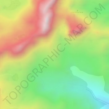 Topografisk kart Cañaveral, høyde, relieff