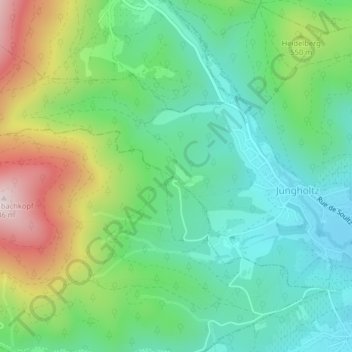 Topografisk kart Sainte-Anne, høyde, relieff