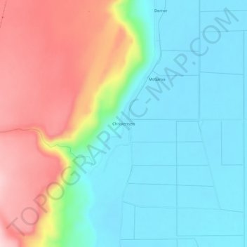 Topografisk kart Christensen, høyde, relieff