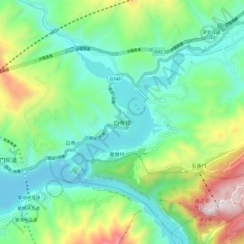Topografisk kart Baidi, høyde, relieff