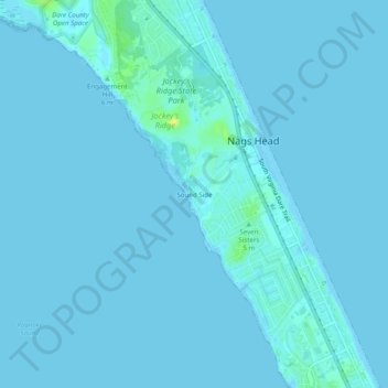 Topografisk kart Sound Side, høyde, relieff