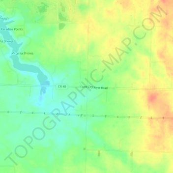 Topografisk kart Ford City, høyde, relieff