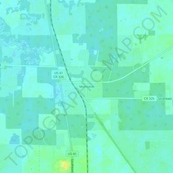 Topografisk kart Morriston, høyde, relieff