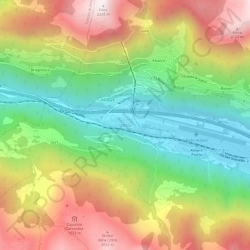 Topografisk kart Piotta, høyde, relieff