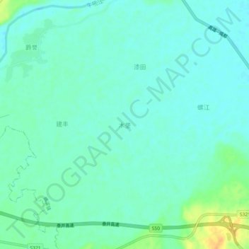 Topografisk kart Mulong, høyde, relieff