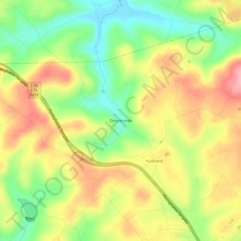 Topografisk kart Zimmerman, høyde, relieff