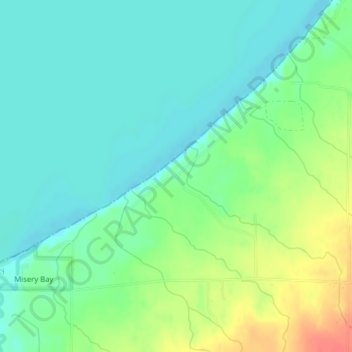 Topografisk kart Santa Monica Beach, høyde, relieff