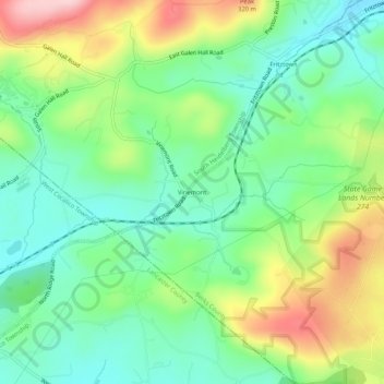 Topografisk kart Vinemont, høyde, relieff