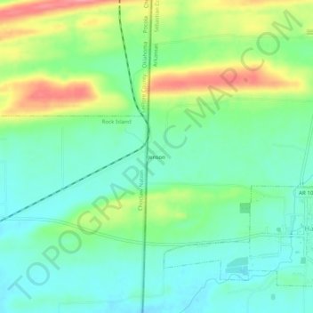 Topografisk kart Jenson, høyde, relieff