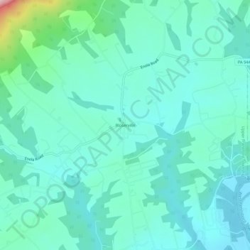 Topografisk kart Bloserville, høyde, relieff