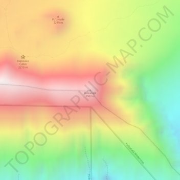 Topografisk kart Haleakalā, høyde, relieff