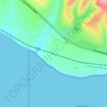 Topografisk kart Naples, høyde, relieff