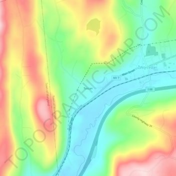 Topografisk kart Tuscan, høyde, relieff