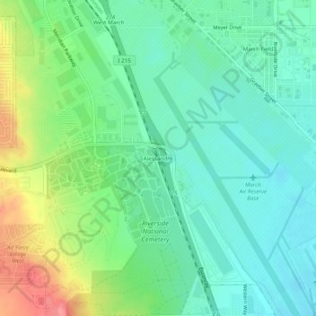 Topografisk kart Alessandro, høyde, relieff