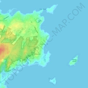 Topografisk kart Eden Square, høyde, relieff