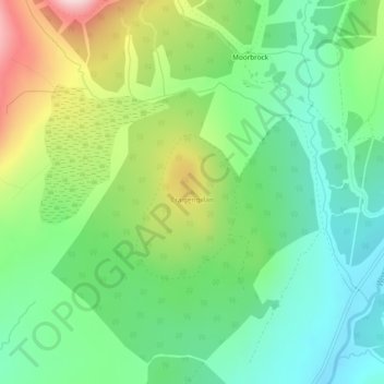 Topografisk kart Craigengillan, høyde, relieff