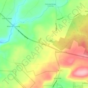 Topografisk kart Belsano, høyde, relieff