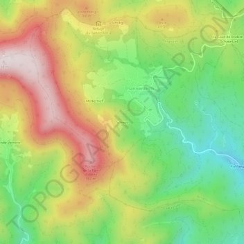 Topografisk kart Schwyz, høyde, relieff