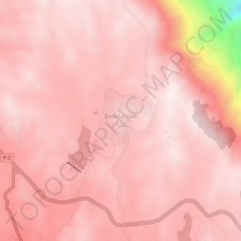 Topografisk kart Beleza, høyde, relieff