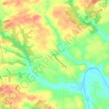 Topografisk kart Caprivi, høyde, relieff