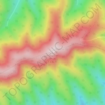 Topografisk kart Flagpole Knob, høyde, relieff