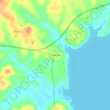 Topografisk kart Pointblank, høyde, relieff