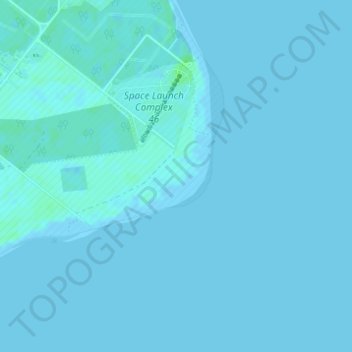 Topografisk kart Cape Canaveral, høyde, relieff