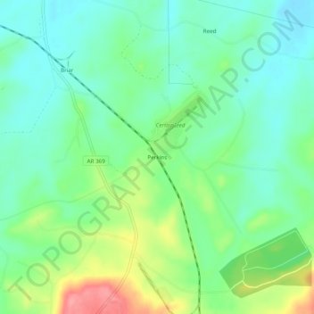 Topografisk kart Perkins, høyde, relieff