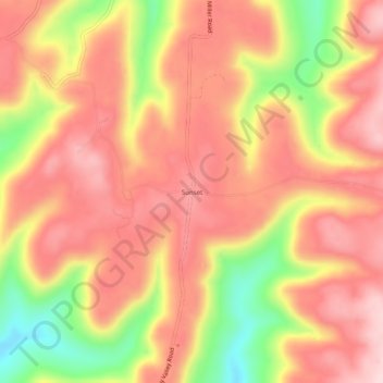 Topografisk kart Sunset, høyde, relieff