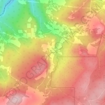 Topografisk kart Llanfair, høyde, relieff