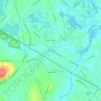 Topografisk kart Pattenville, høyde, relieff