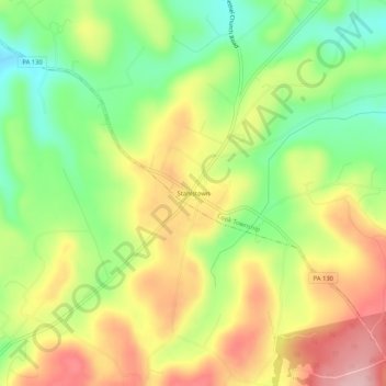 Topografisk kart Stahlstown, høyde, relieff