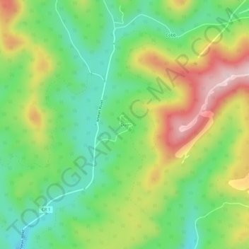 Topografisk kart Duo, høyde, relieff