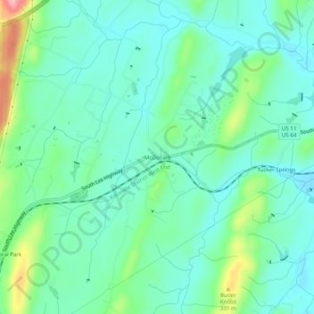 Topografisk kart McDonald, høyde, relieff