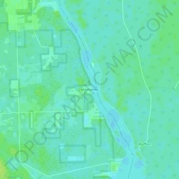 Topografisk kart Manhatten, høyde, relieff