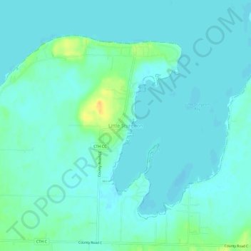 Topografisk kart Little Sturgeon, høyde, relieff