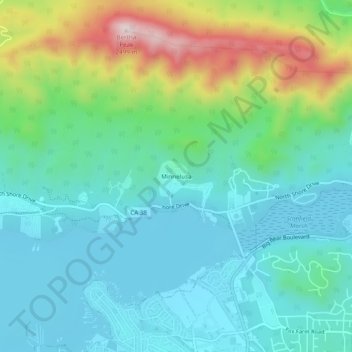 Topografisk kart Minnelusa, høyde, relieff