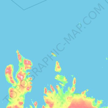Topografisk kart Nordre Repøya, høyde, relieff