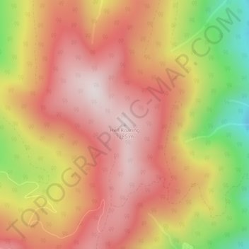 Topografisk kart Hell Roaring, høyde, relieff