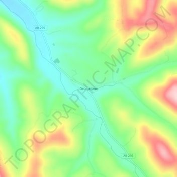 Topografisk kart Georgetown, høyde, relieff