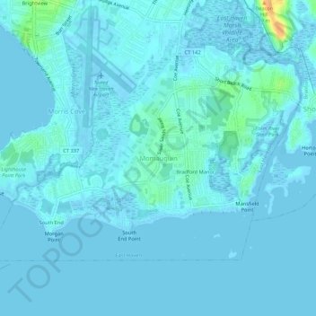 Topografisk kart Momauguin, høyde, relieff