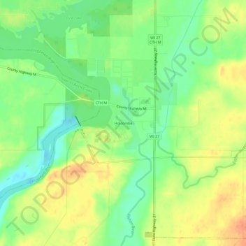 Topografisk kart Holcombe, høyde, relieff