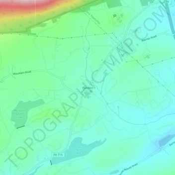 Topografisk kart Reeders, høyde, relieff