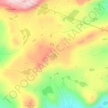 Topografisk kart Galdane, høyde, relieff